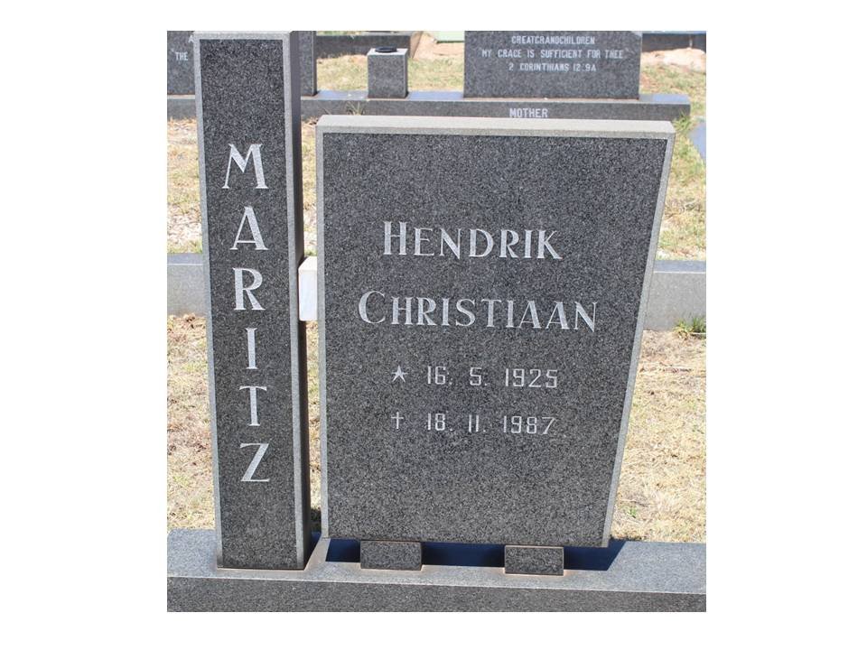 MARITZ Hendrik Christiaan 1925-1987