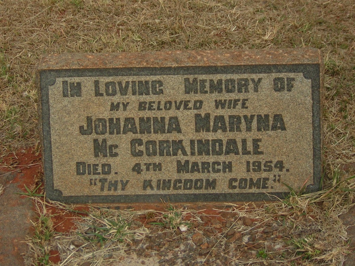 McCORKINDALE Johanna Maryna -1954