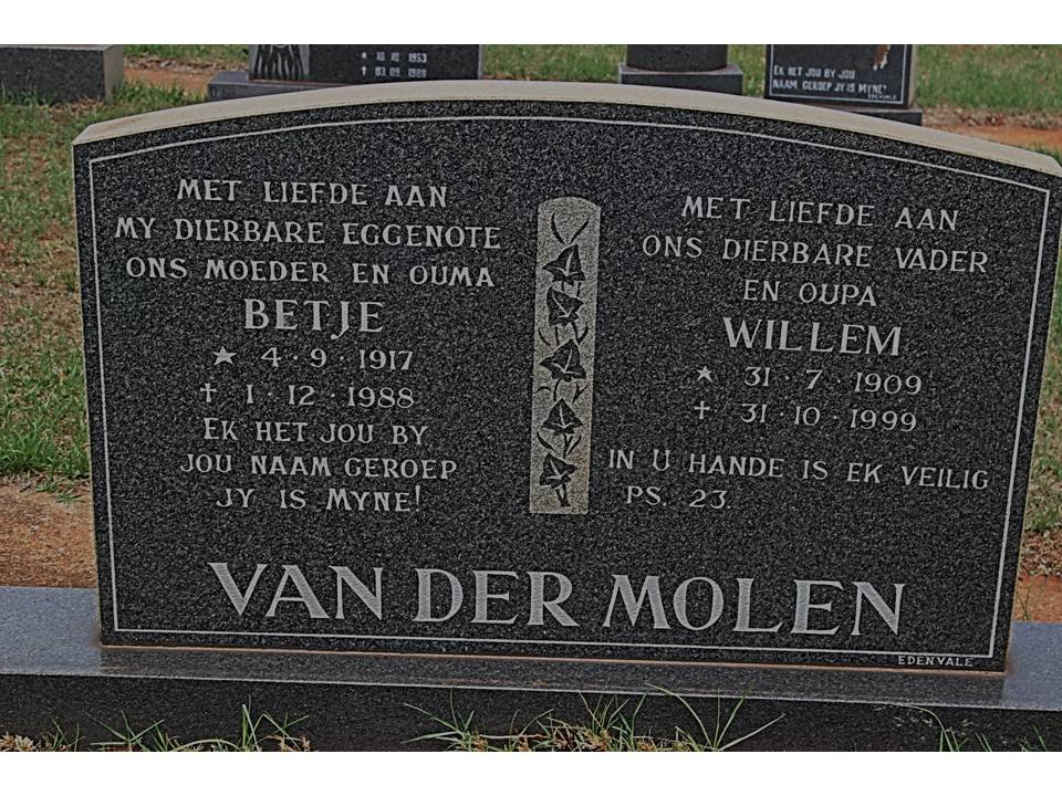 MOLEN Willem, van der 1909-1999 &amp; Betje 1917-1988