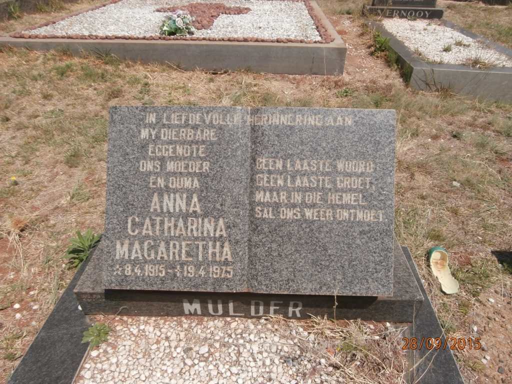 MULDER Anna Catharina Magaretha 1915-1975