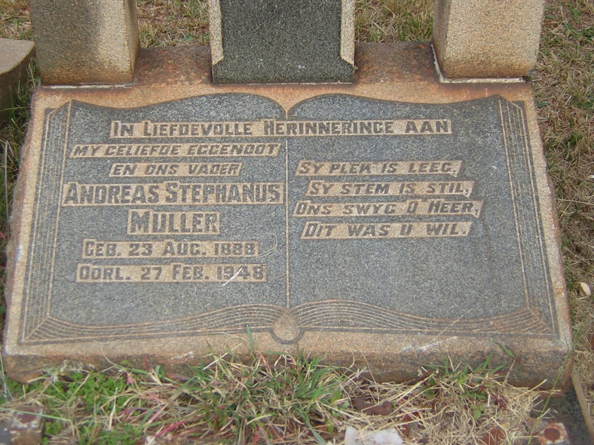 MULLER Andreas Stephanus 1888-1948