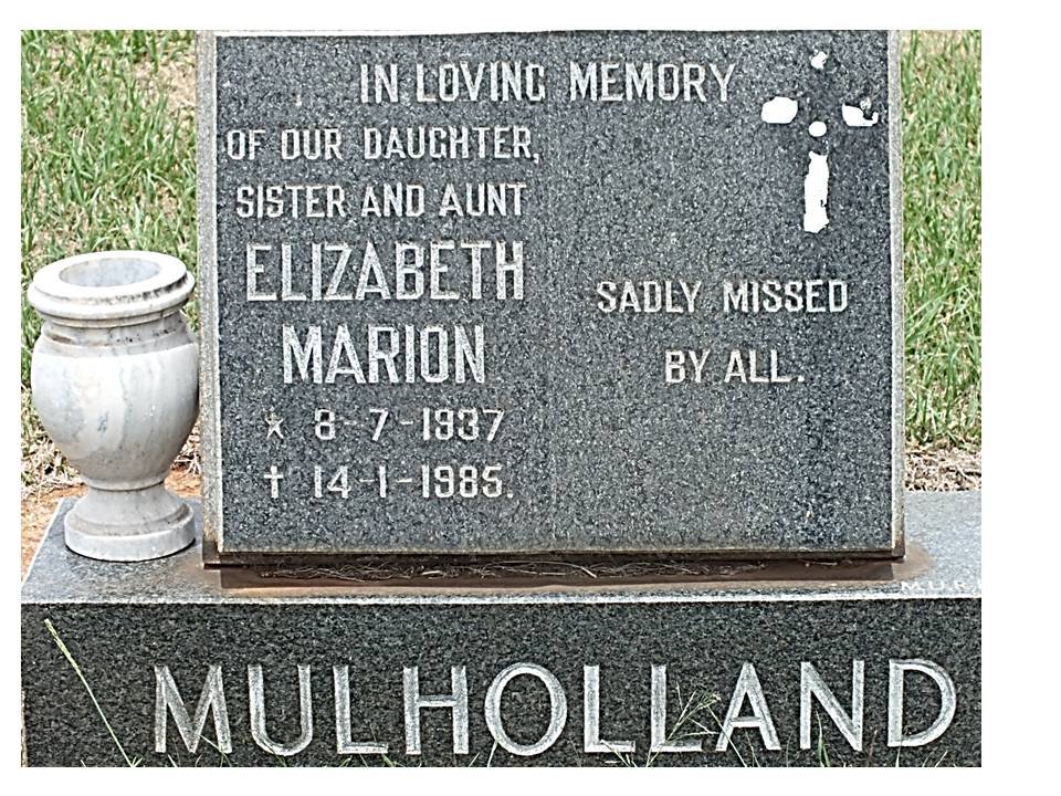 MULHOLLAND Elizabeth Marion 1937-1985