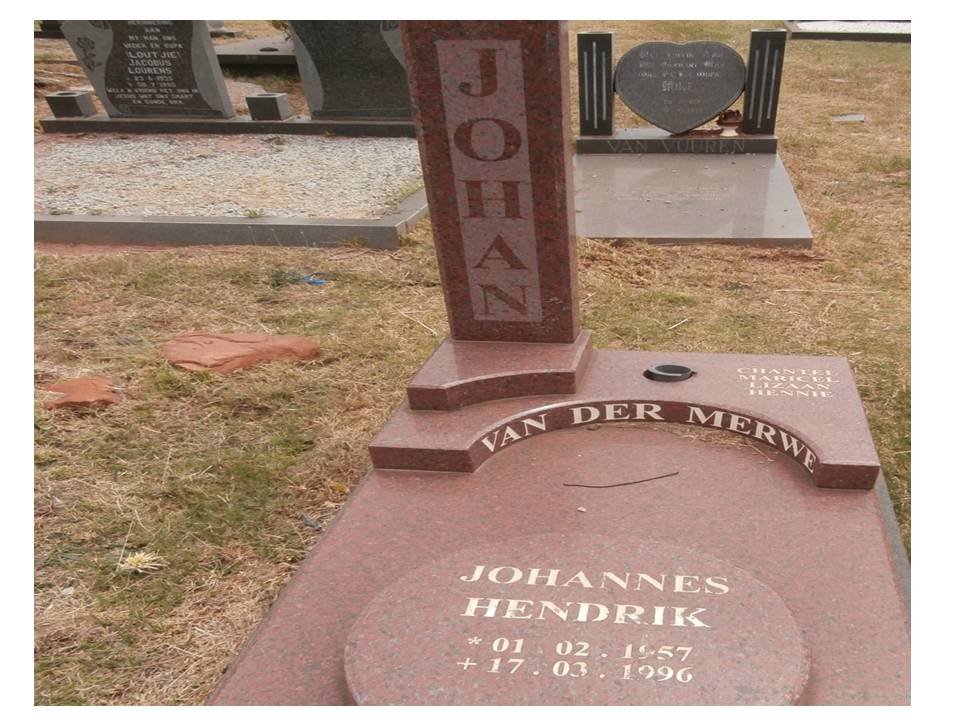 MERWE Johannes Hendrik, van der 1957-1996