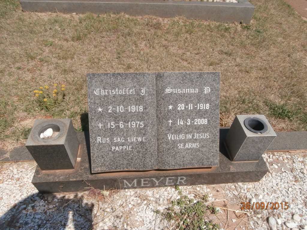 MEYER Christoffel J. 1918-1975 &amp; Susanna 1918-2008