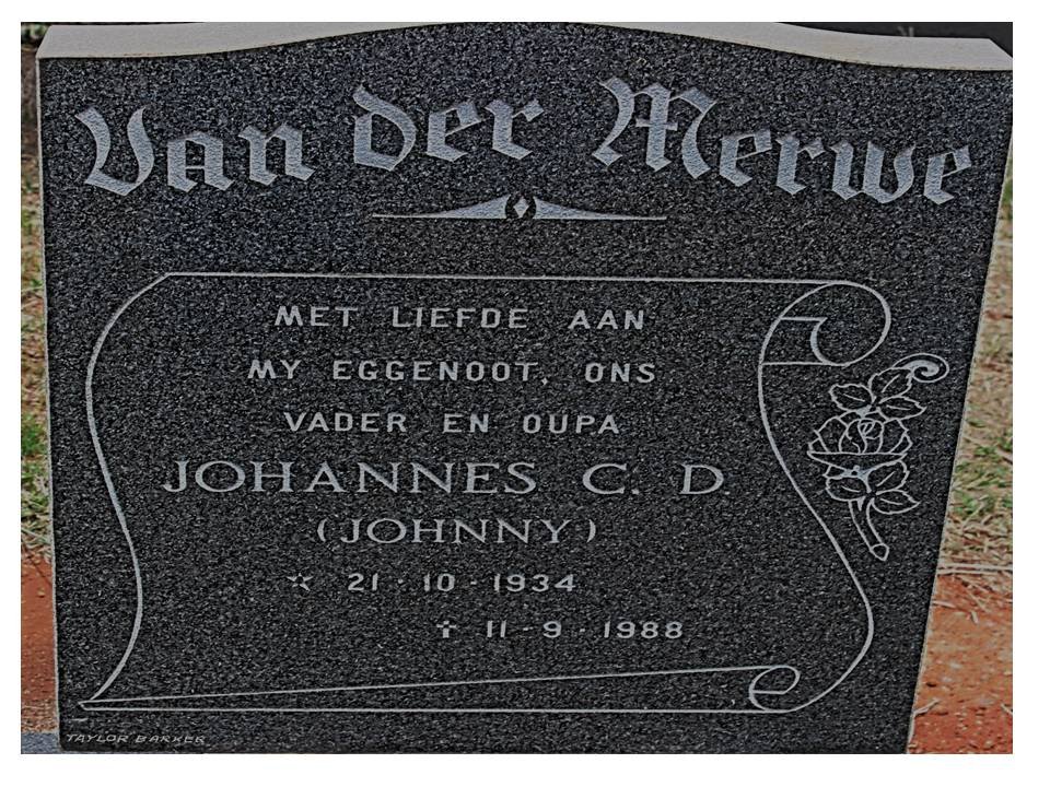 MERWE Johannes C.D., van der 1934-1988