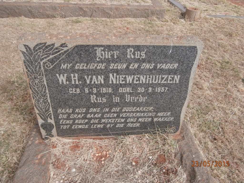 NIEWENHUIZEN W.H., van 1916-1957