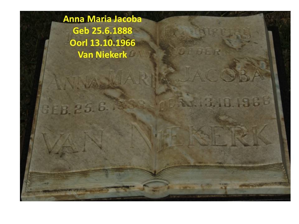 NIEKERK Anna Maria Jacoba, van 1888-1966