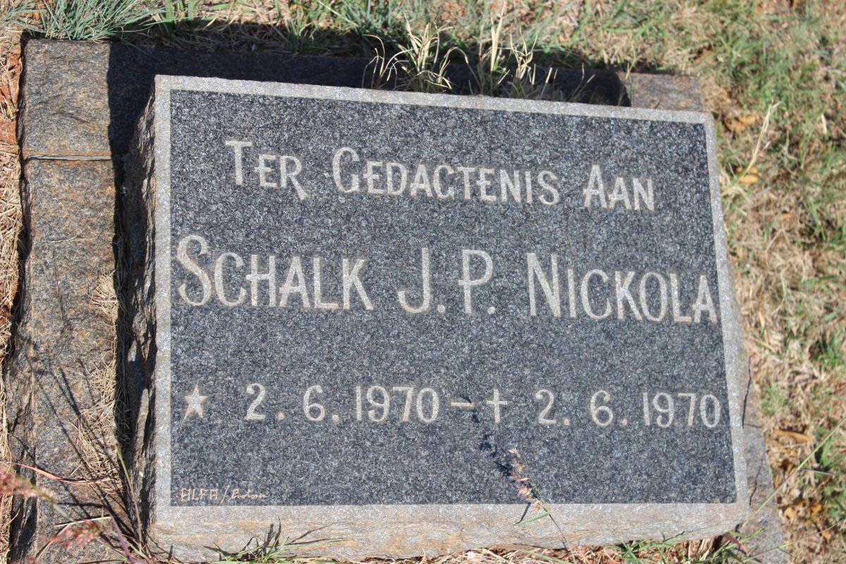 NICKOLA Schalk J.P. 1970-1970