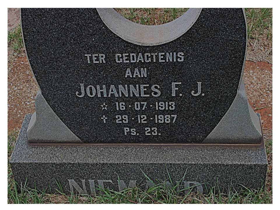 NIEMAND Johannes F.J. 1913-1987