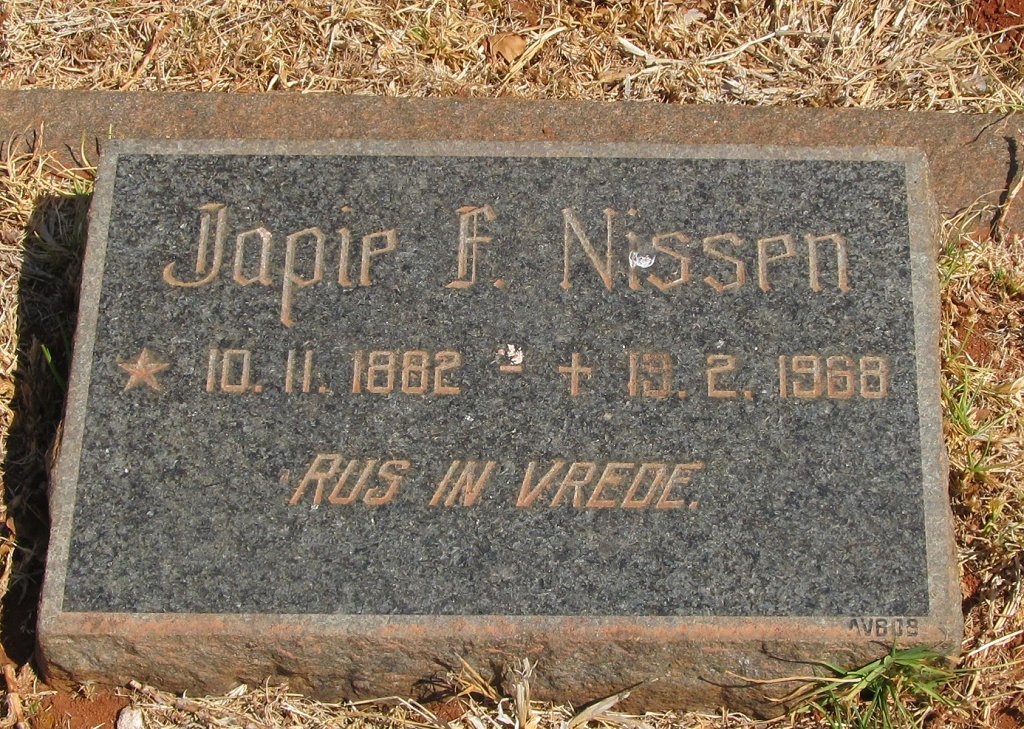 NISSEN Japie F. 1882-1968