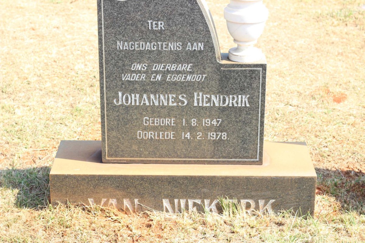 NIEKERK Johannes Hendrik, van 1947-1978