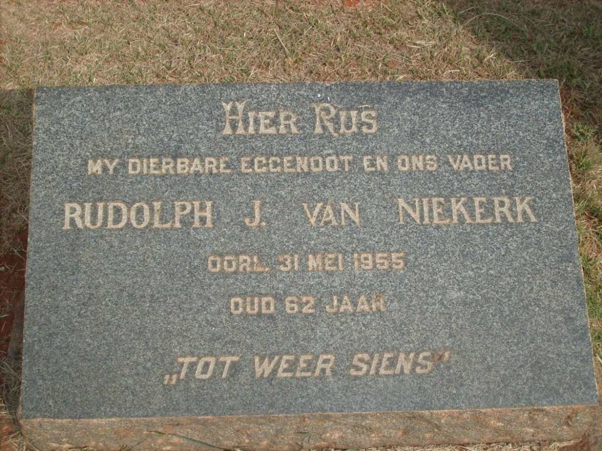 NIEKERK Rudolph J., van -1955