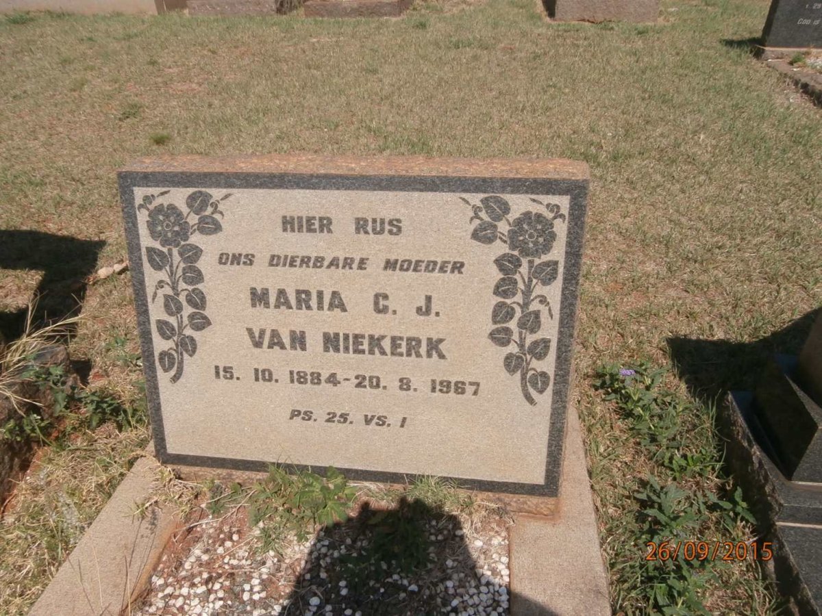 NIEKERK Maria C.J., van 1884-1967