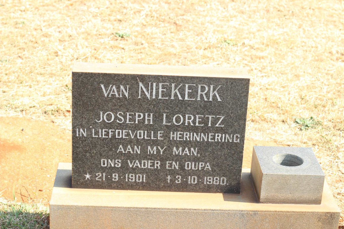 NIEKERK Joseph Loretz, van 1901-1980