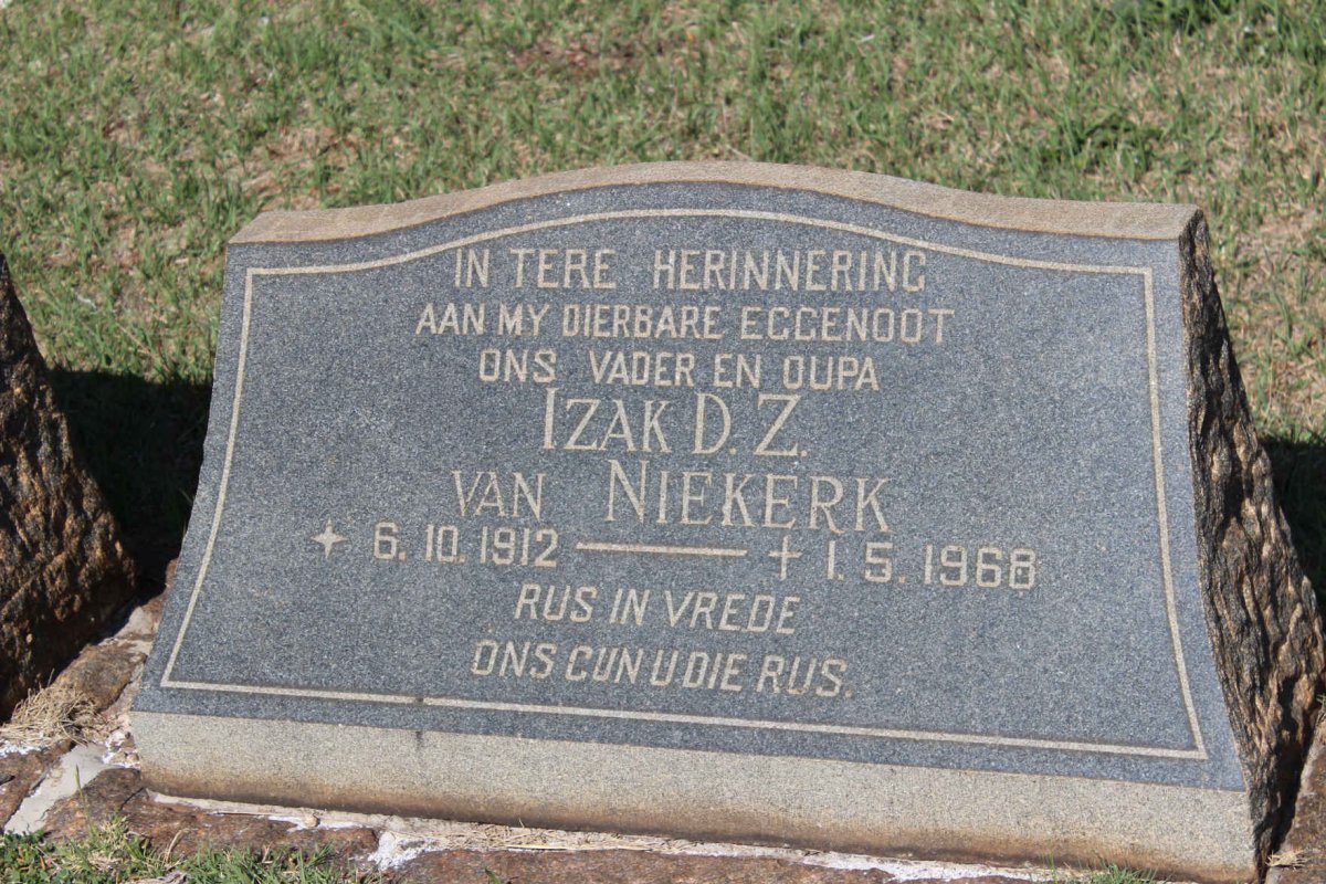 NIEKERK Izak D.Z., van 1912-1968
