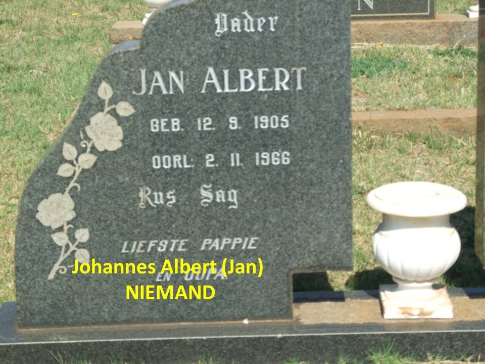 NIEMAND Jan Albert 1905-1966