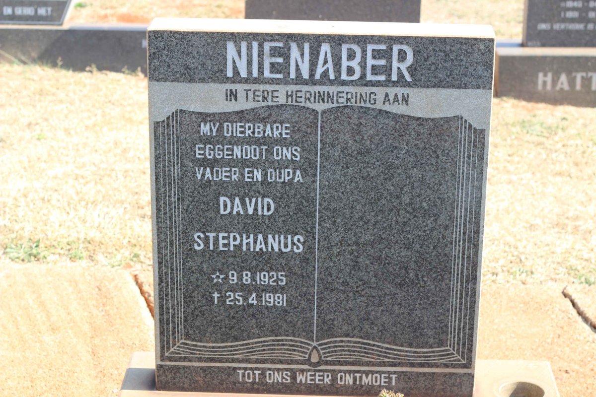 NIENABER David Stephanus 1925-1981