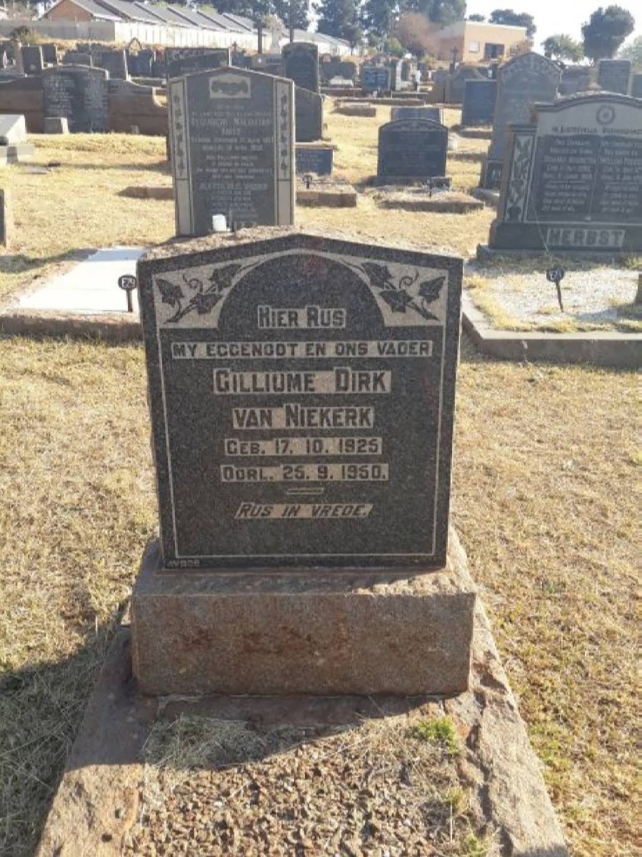 NIEKERK Gilliume Dirk, van 1925-1950