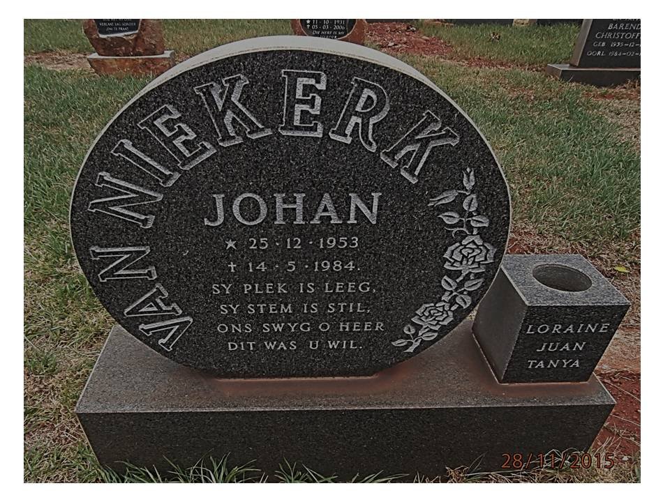 NIEKERK Johan, van 1953-1984