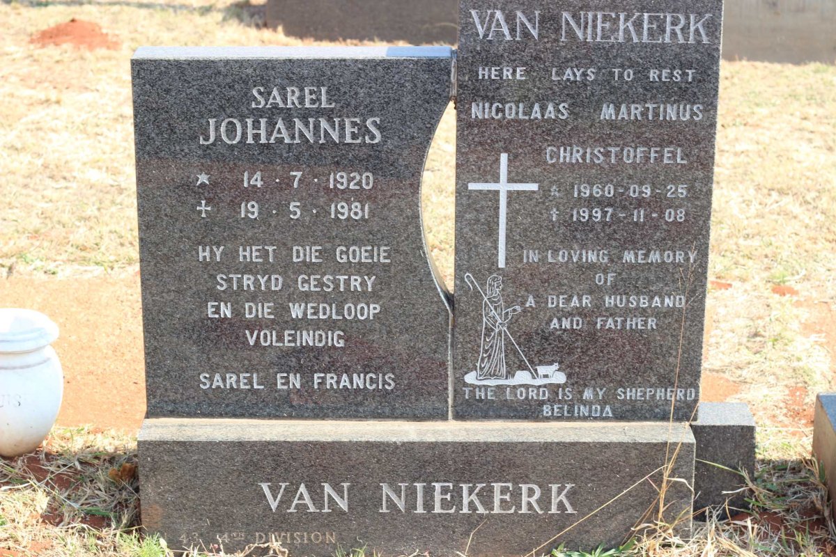 NIEKERK Sarel Johannes, van 1920-1981 :: VAN NIEKERK Nicolaas Martinus Christoffel 1960-1997