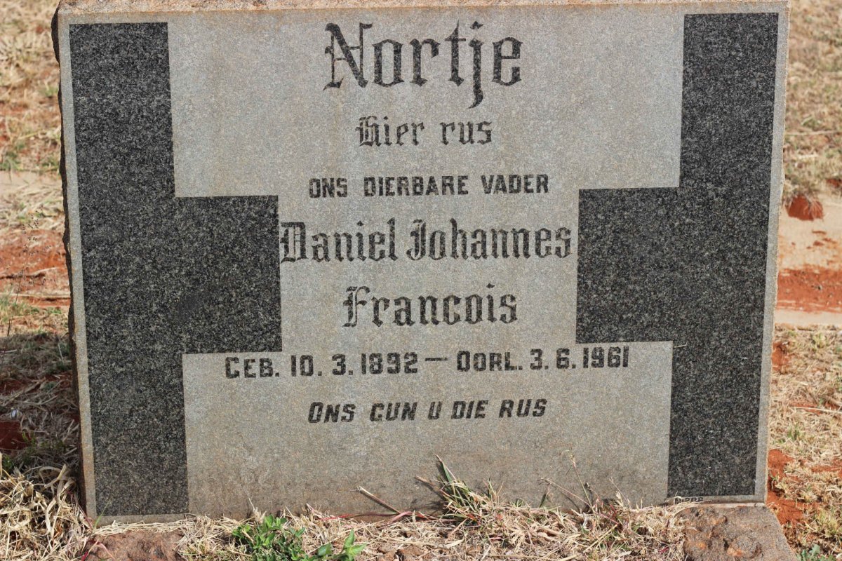 NORTJE Daniel Johannes Francois 1892-1961