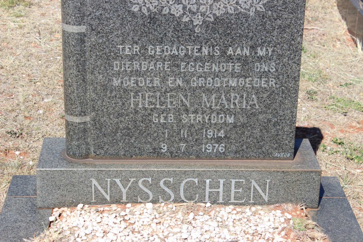 NYSSCHEN Helen Maria nee STRYDOM 1914-1976