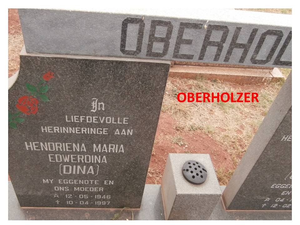 OBERHOLZER Michael Adriaan 1944-2013 &amp; Hendriena Maria Edwardina 1946-1997