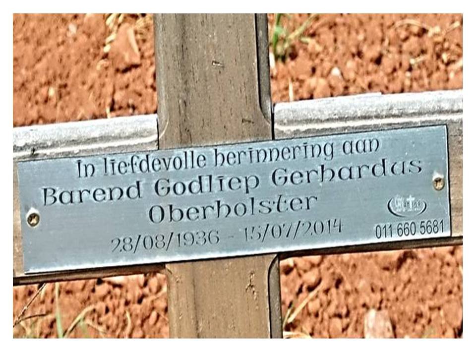 OBERHOLSTER Barend Godliep Gerhardus 1936-2014
