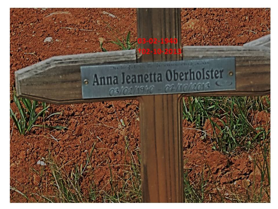 OBERHOLSTER Anna Jeanetta 1940-2013