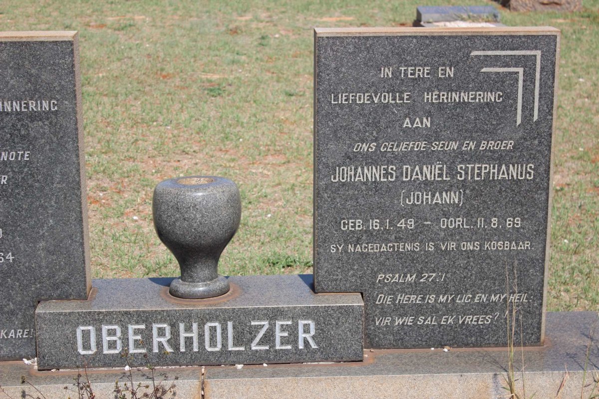 OBERHOLZER Johannes Daniël Stephanus 1949-1969 &amp; Corrie 1920-1964
