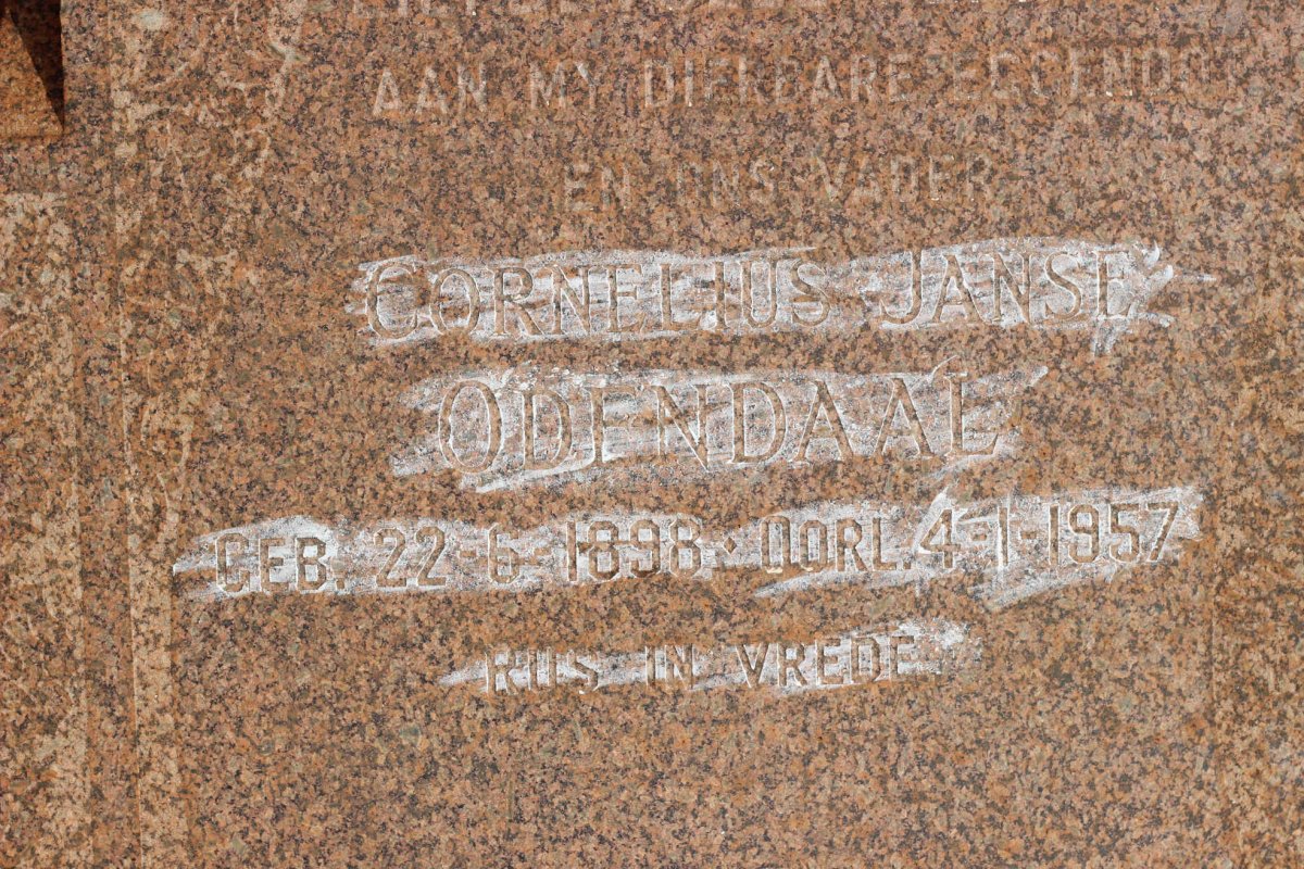 ODENDAAL Cornelius Janse 1898-1957
