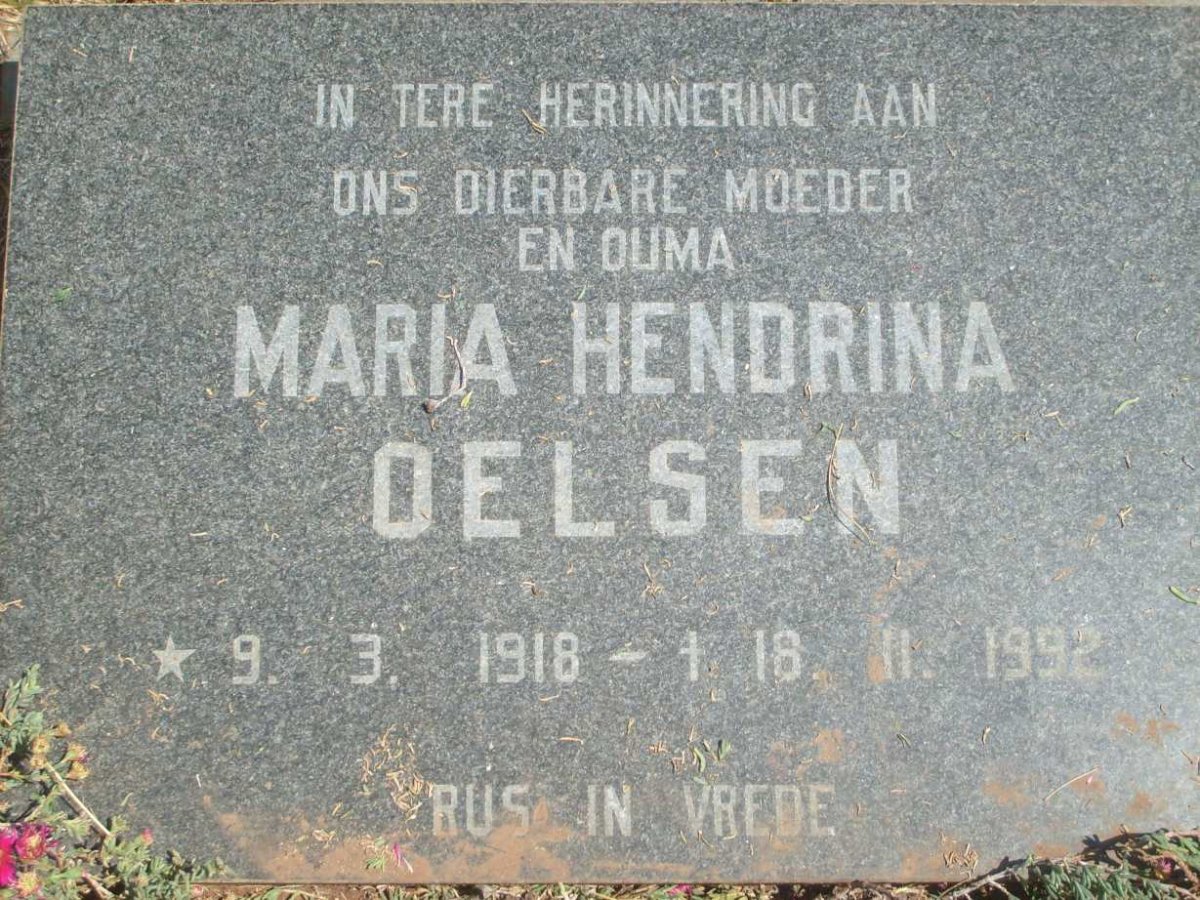 OELSEN Maria Hendrina 1918-1992