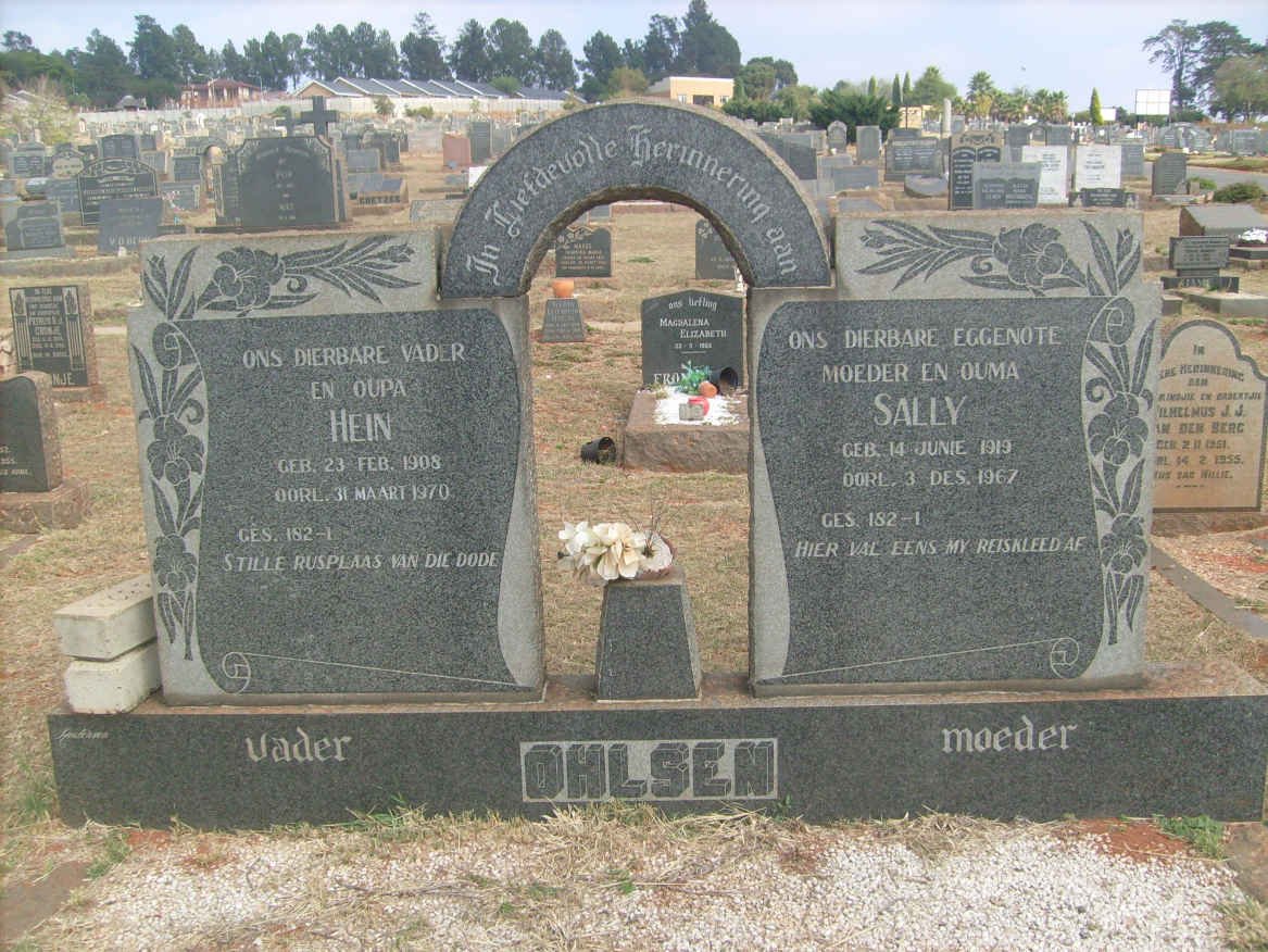 OHLSEN Hein 1908-1970 &amp; Sally 1919-1967