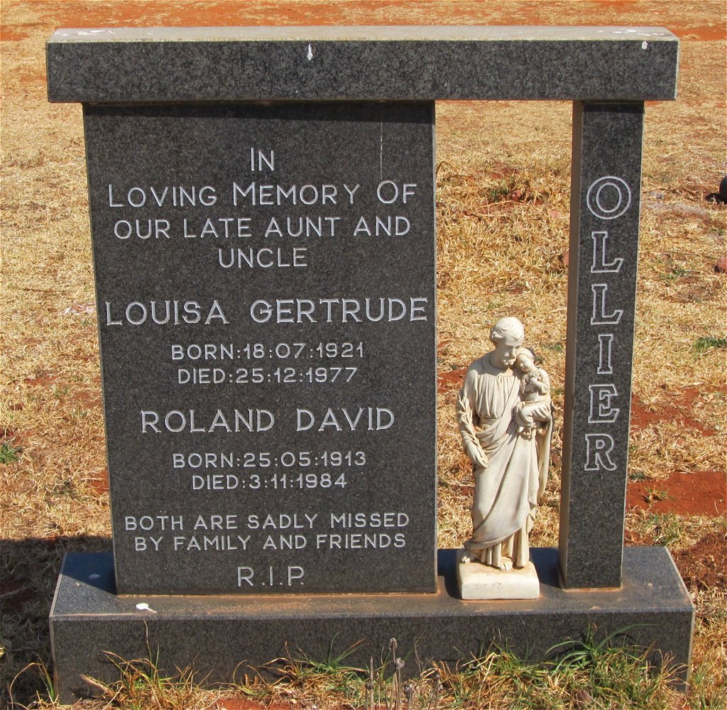OLLIER Roland David 1913-1984 &amp; Louisa Gertrude 1921-1977