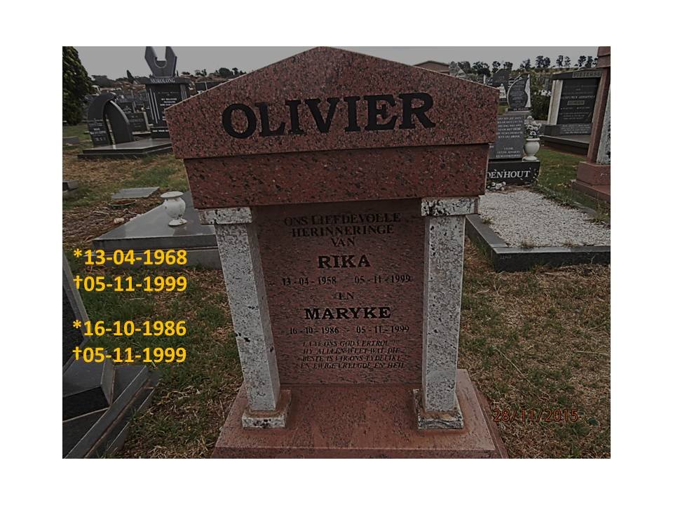 OLIVIER Rika 1958-1999 :: OLIVIER Maryke 1986-1999