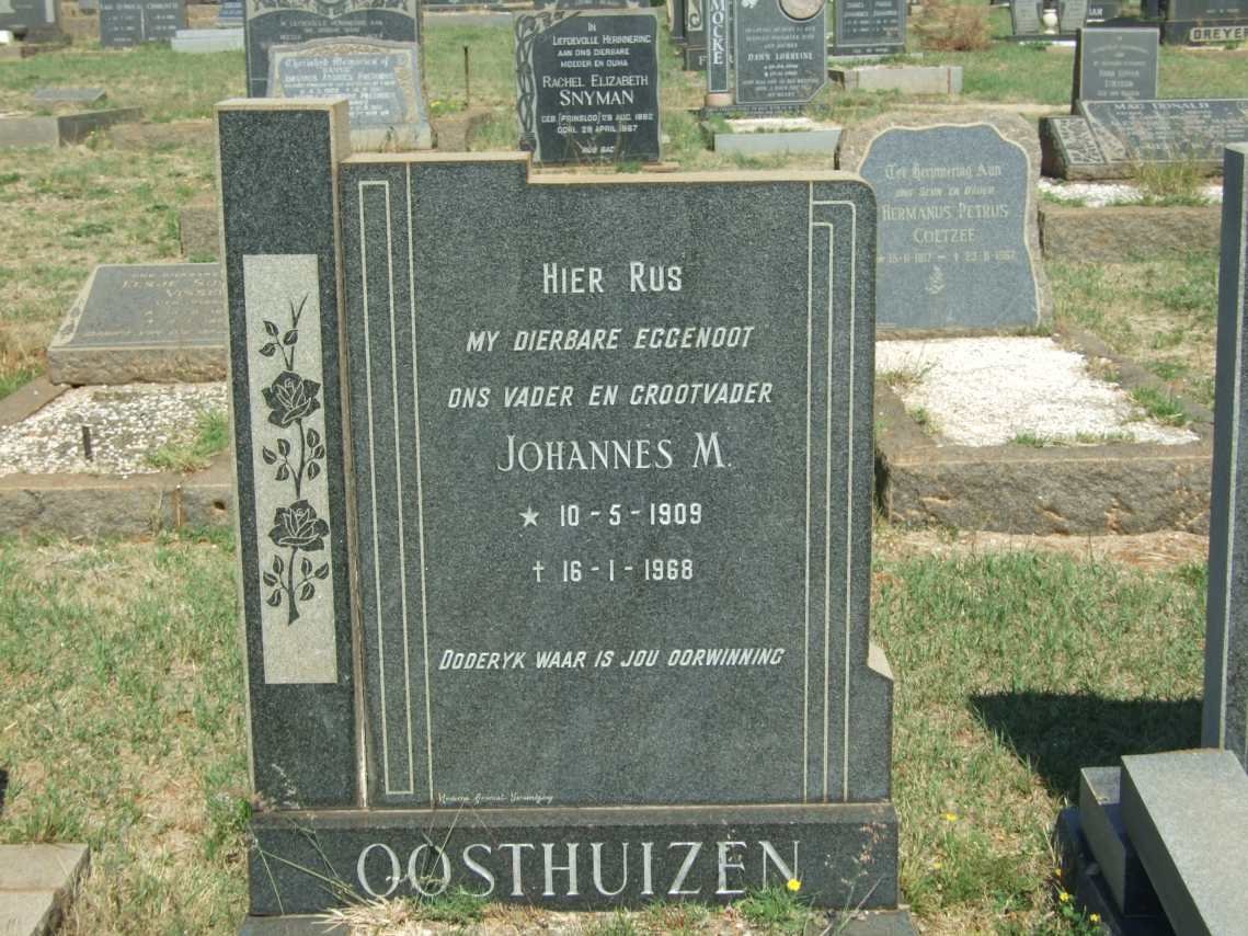 OOSTHUIZEN Johannes M. 1909-1968