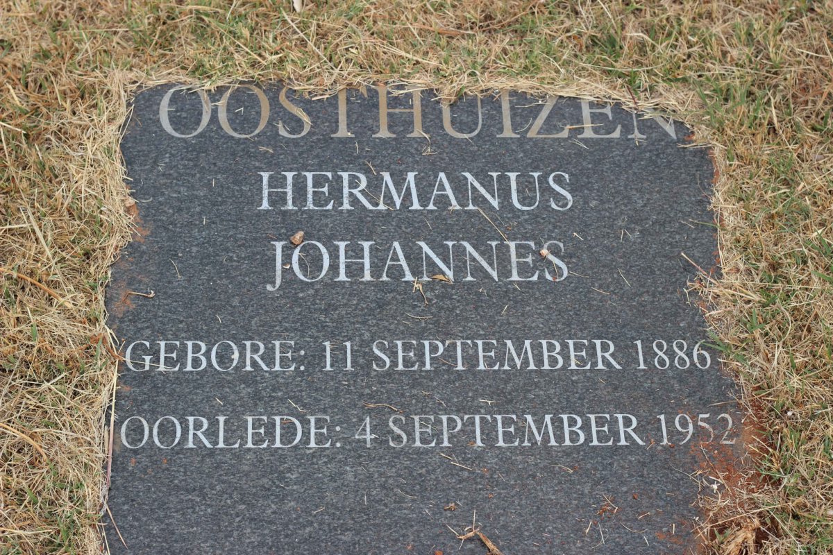 OOSTHUIZEN Hermanus Johannes 1886-1952