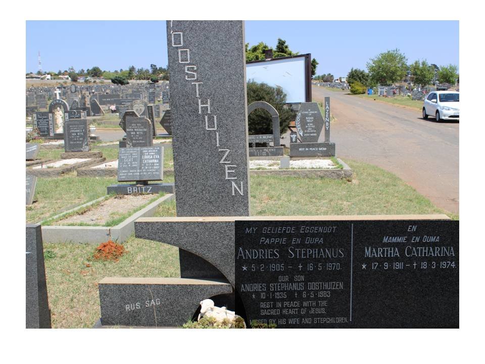 OOSTHUIZEN Andries Stephanus  1905-1970 &amp; Martha Catharina 1911-1974 :: OOSTHUIZEN Andries Stephanus 1935-1983