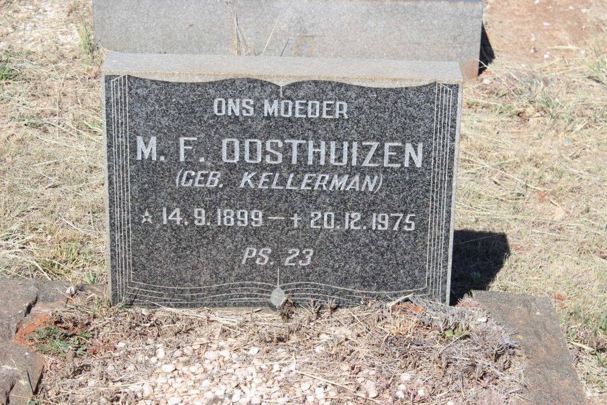OOSTHUIZEN M.F. nee KELLERMAN 1899-1975