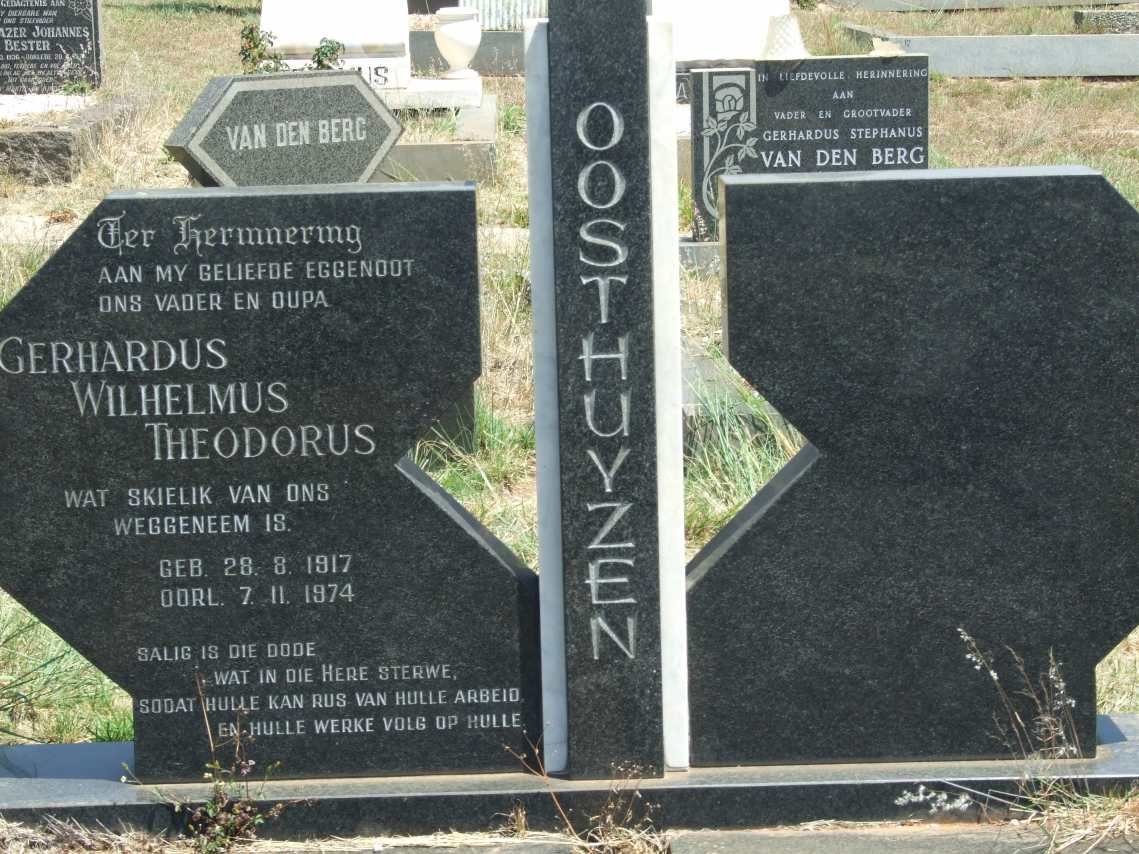 OOSTHUYZEN Gerhardus Wilhelmus Theodorus 1917-1974