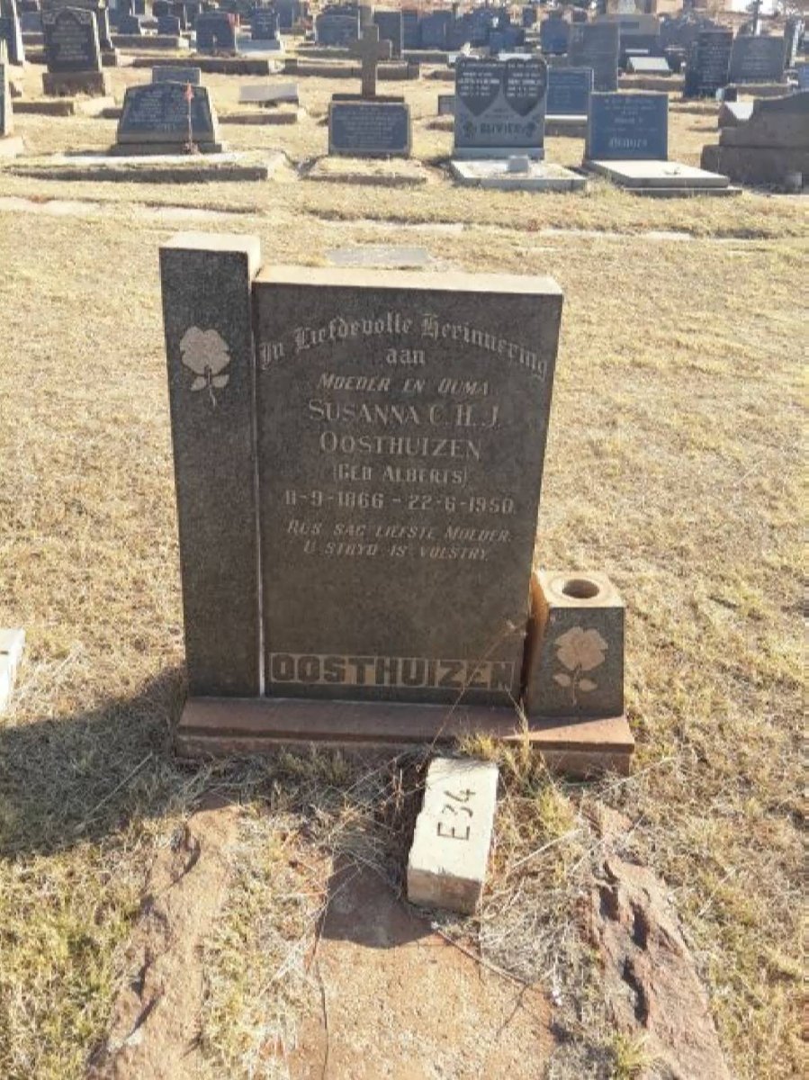 OOSTHUIZEN Susanna C.H.J. nee ALBERTS 1866-1950