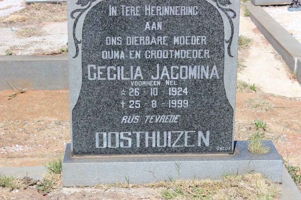 OOSTHUIZEN Cecilia Jacomina voorheen NEL 1924-1999