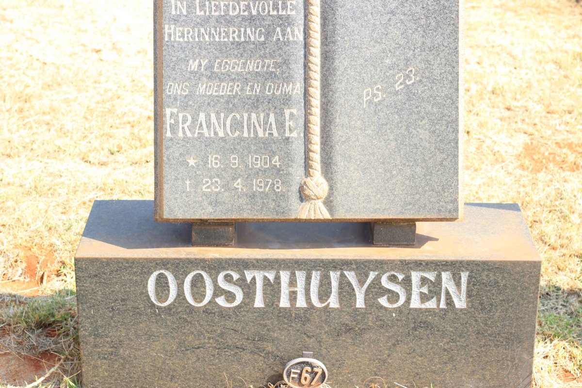 OOSTHUYSEN Francina E. 1904-1978