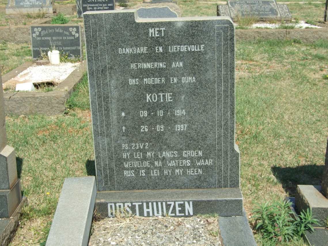 OOSTHUIZEN Kotie 1914-1997