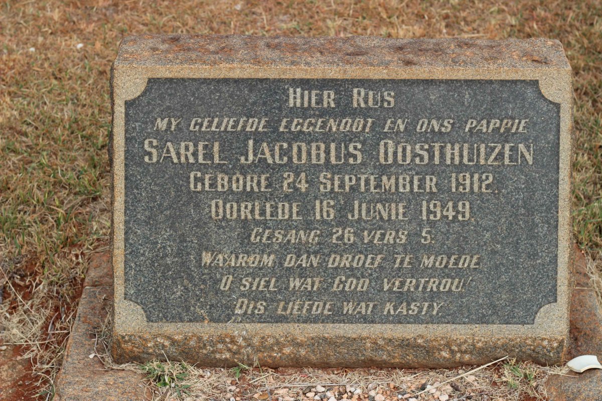 OOSTHUIZEN Sarel Jacobus 1912-1949