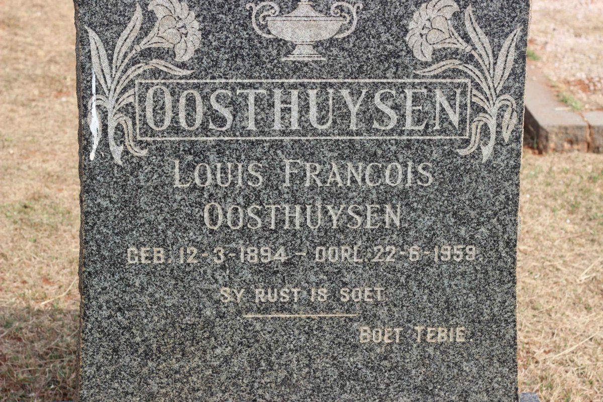 OOSTHUYSEN Louis Francois 1894-1959