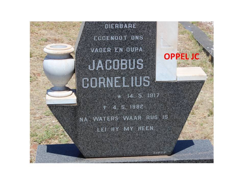 OPPEL Jacobus Cornelius 1917-1982