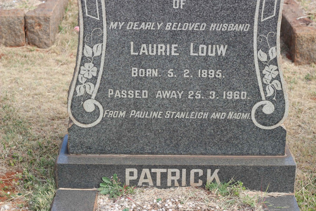 PATRICK Laurie Louw 1895-1960