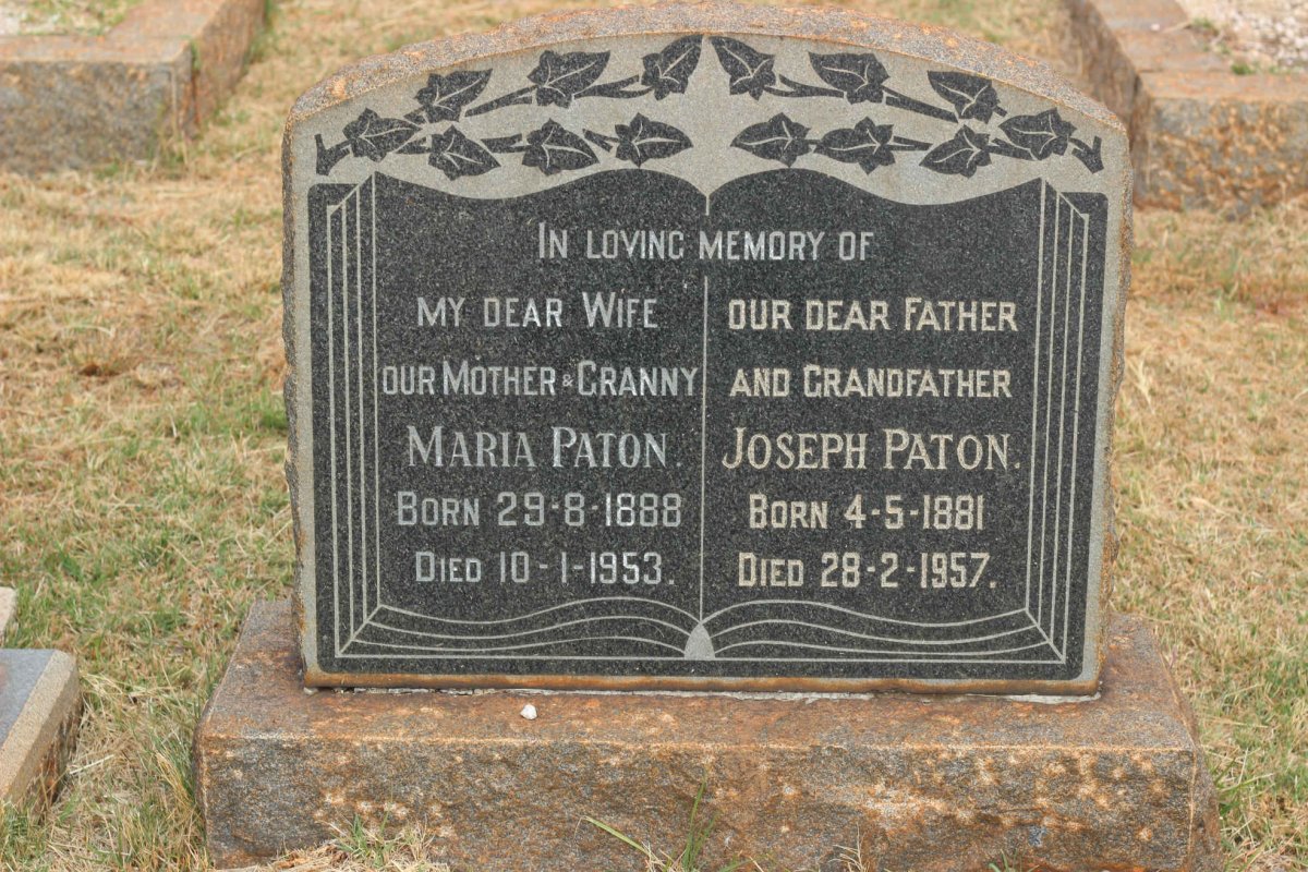 PATON Joseph 1881-1957 &amp; Maria 1888-1953