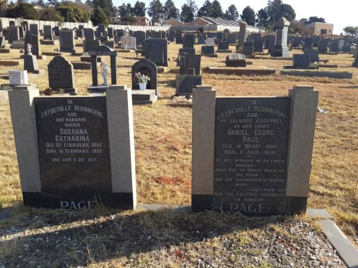 PAGE Daniel Georg 18??-195? &amp; Susanna Catharina 1892-19??